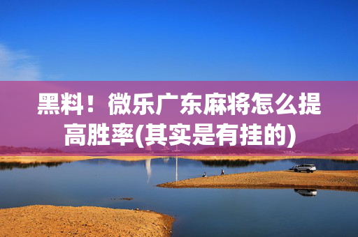 黑料！微乐广东麻将怎么提高胜率(其实是有挂的)