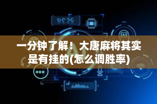 一分钟了解！大唐麻将其实是有挂的(怎么调胜率)