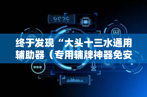 终于发现“大头十三水通用辅助器（专用辅牌神器免安装）
