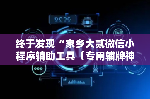 终于发现“家乡大贰微信小程序辅助工具（专用辅牌神器免安装）