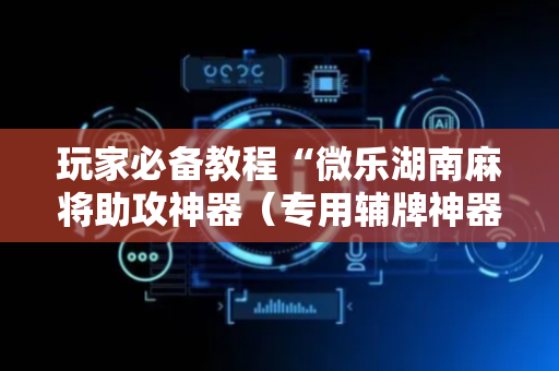 玩家必备教程“微乐湖南麻将助攻神器（专用辅牌神器免安装）