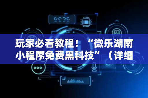 玩家必看教程！“微乐湖南小程序免费黑科技”（详细开挂教程）-哔哩哔哩