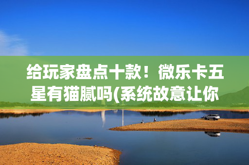 给玩家盘点十款！微乐卡五星有猫腻吗(系统故意让你输)