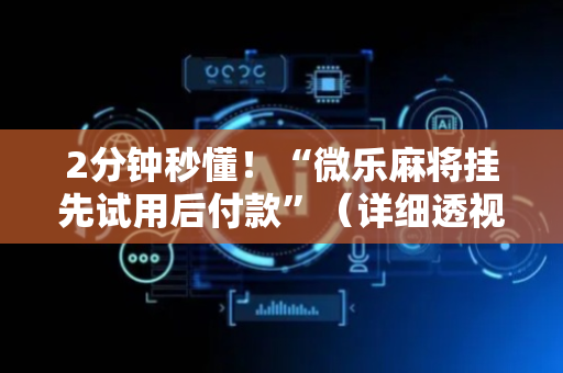 2分钟秒懂！“微乐麻将挂先试用后付款”（详细透视教程）-哔哩哔哩