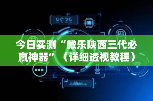 今日实测“微乐陕西三代必赢神器”（详细透视教程）-哔哩哔哩