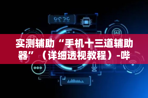 实测辅助“手机十三道辅助器”（详细透视教程）-哔哩哔哩