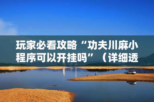 玩家必看攻略“功夫川麻小程序可以开挂吗”（详细透视教程）-哔哩哔哩