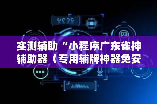 实测辅助“小程序广东雀神辅助器（专用辅牌神器免安装）