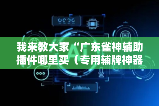 我来教大家“广东雀神辅助插件哪里买（专用辅牌神器免安装）