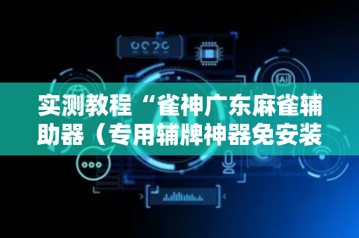 实测教程“雀神广东麻雀辅助器（专用辅牌神器免安装）