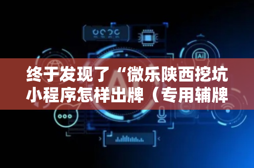 终于发现了“微乐陕西挖坑小程序怎样出牌（专用辅牌神器免安装）