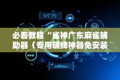 必看教程“雀神广东麻雀辅助器（专用辅牌神器免安装）