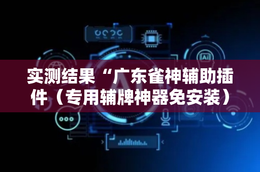 实测结果“广东雀神辅助插件（专用辅牌神器免安装）