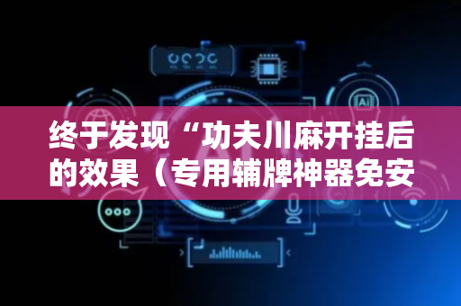 终于发现“功夫川麻开挂后的效果（专用辅牌神器免安装）
