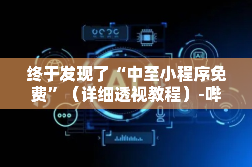 终于发现了“中至小程序免费”（详细透视教程）-哔哩哔哩