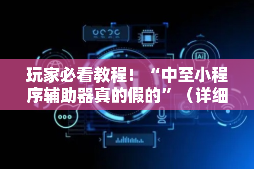 玩家必看教程！“中至小程序辅助器真的假的”（详细开挂教程）-哔哩哔哩