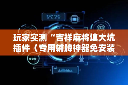 玩家实测“吉祥麻将填大坑插件（专用辅牌神器免安装）