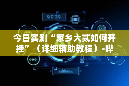 今日实测“家乡大贰如何开挂”（详细辅助教程）-哔哩哔哩
