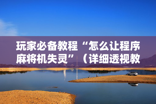 玩家必备教程“怎么让程序麻将机失灵”（详细透视教程）-哔哩哔哩