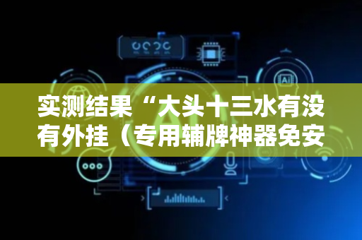 实测结果“大头十三水有没有外挂（专用辅牌神器免安装）
