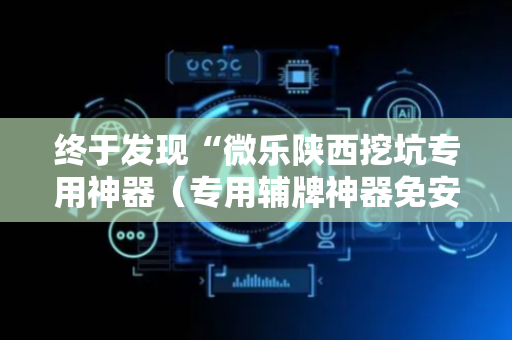 终于发现“微乐陕西挖坑专用神器（专用辅牌神器免安装）