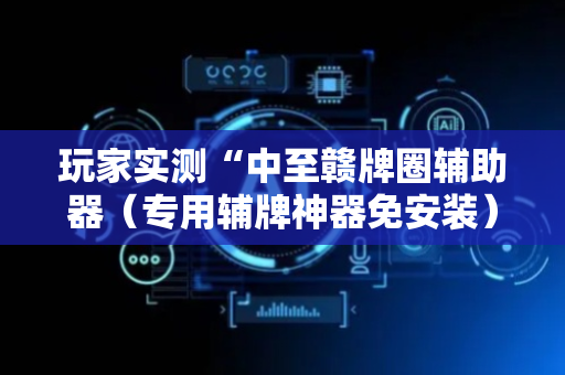 玩家实测“中至赣牌圈辅助器（专用辅牌神器免安装）