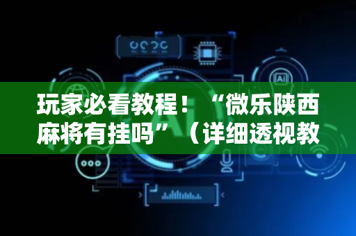 玩家必看教程！“微乐陕西麻将有挂吗”（详细透视教程）-哔哩哔哩