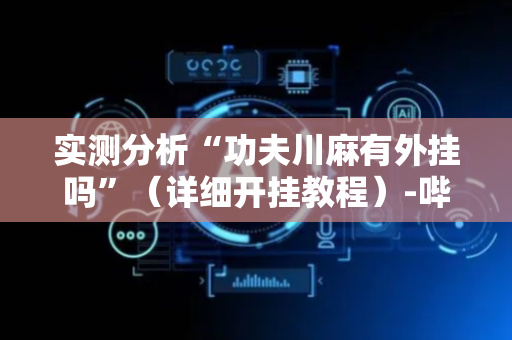 实测分析“功夫川麻有外挂吗”（详细开挂教程）-哔哩哔哩