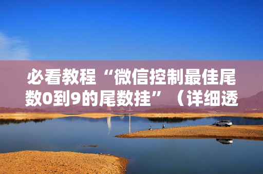 必看教程“微信控制最佳尾数0到9的尾数挂”（详细透视教程）-哔哩哔哩
