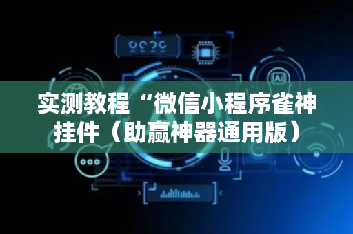实测教程“微信小程序雀神挂件（助赢神器通用版）