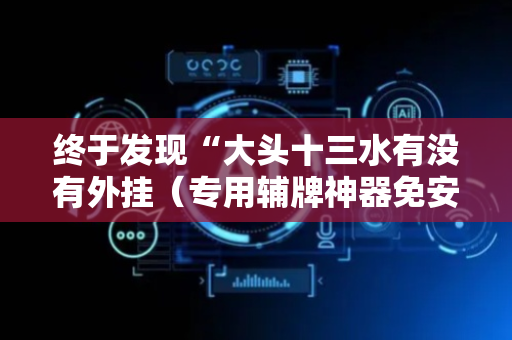 终于发现“大头十三水有没有外挂（专用辅牌神器免安装）