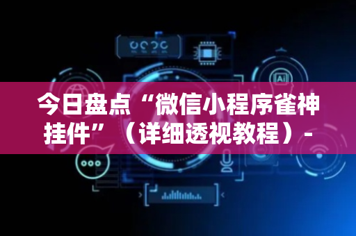 今日盘点“微信小程序雀神挂件”（详细透视教程）-哔哩哔哩
