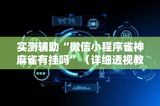 实测辅助“微信小程序雀神麻雀有挂吗”（详细透视教程）-哔哩哔哩