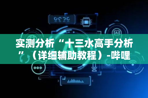 实测分析“十三水高手分析”（详细辅助教程）-哔哩哔哩