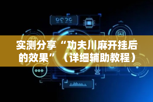 实测分享“功夫川麻开挂后的效果”（详细辅助教程）-哔哩哔哩