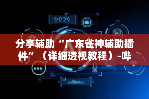 分享辅助“广东雀神辅助插件”（详细透视教程）-哔哩哔哩
