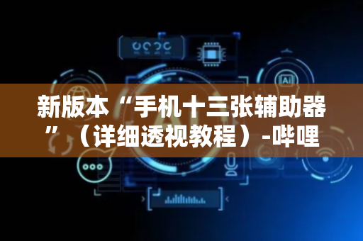 新版本“手机十三张辅助器”（详细透视教程）-哔哩哔哩