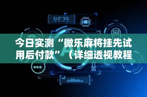 今日实测“微乐麻将挂先试用后付款”（详细透视教程）-哔哩哔哩