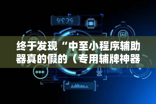 终于发现“中至小程序辅助器真的假的（专用辅牌神器免安装）