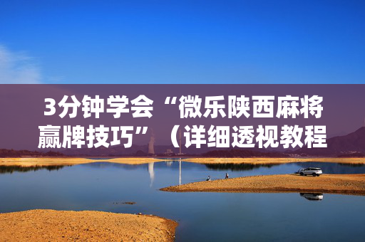 3分钟学会“微乐陕西麻将赢牌技巧”（详细透视教程）-哔哩哔哩