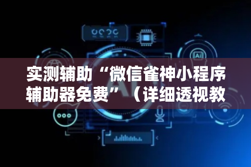实测辅助“微信雀神小程序辅助器免费”（详细透视教程）-哔哩哔哩