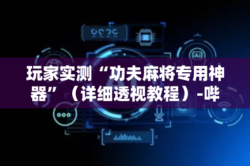 玩家实测“功夫麻将专用神器”（详细透视教程）-哔哩哔哩