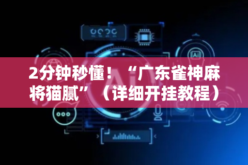 2分钟秒懂！“广东雀神麻将猫腻”（详细开挂教程）-哔哩哔哩