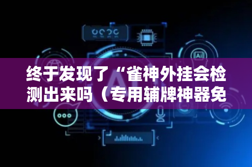 终于发现了“雀神外挂会检测出来吗（专用辅牌神器免安装）