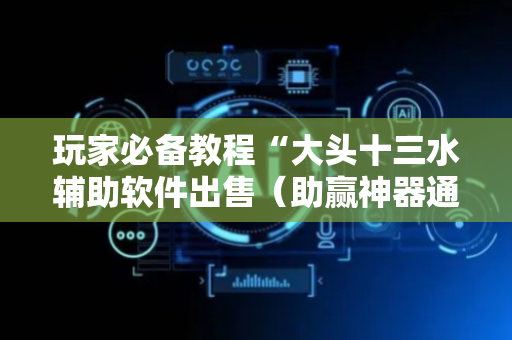 玩家必备教程“大头十三水辅助软件出售（助赢神器通用版）