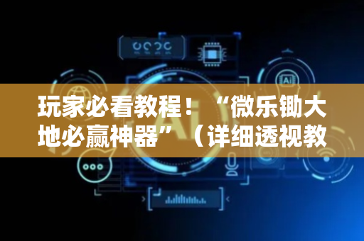 玩家必看教程！“微乐锄大地必赢神器”（详细透视教程）-哔哩哔哩