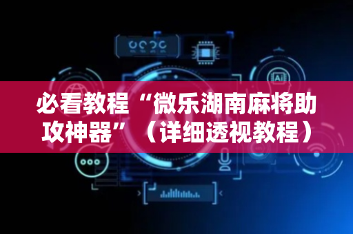 必看教程“微乐湖南麻将助攻神器”（详细透视教程）-哔哩哔哩
