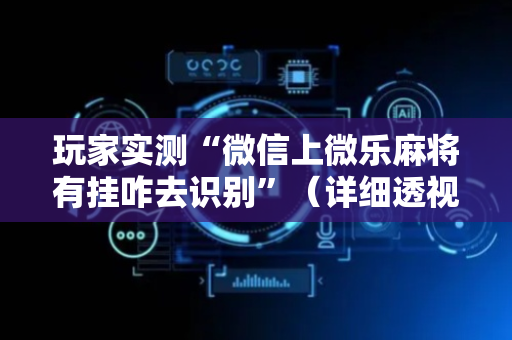玩家实测“微信上微乐麻将有挂咋去识别”（详细透视教程）-哔哩哔哩