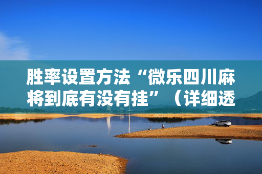 胜率设置方法“微乐四川麻将到底有没有挂”（详细透视教程）-哔哩哔哩