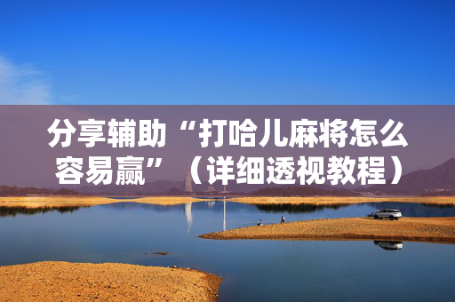 分享辅助“打哈儿麻将怎么容易赢”（详细透视教程）-哔哩哔哩